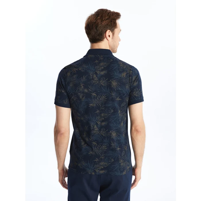 SOUTHBLUE Lacivert Polo Yaka Kısa Kollu Desenli Penye Erkek Tişört