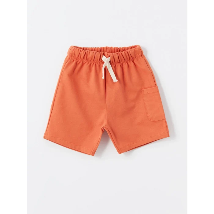 LCW Kids Ekru Bisiklet Yaka Baskılı Erkek Bebek Tişört ve Şort 2li Takım