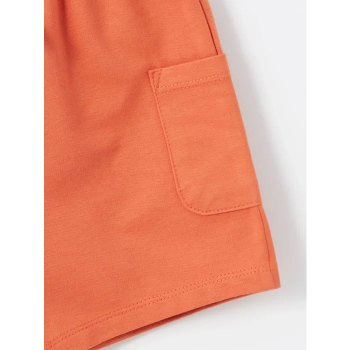 LCW Kids Ekru Bisiklet Yaka Baskılı Erkek Bebek Tişört ve Şort 2li Takım