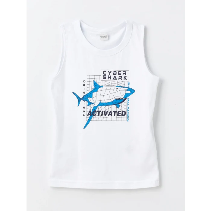 LCW Kids Lacivert Bisiklet Yaka Erkek Çocuk Atlet ve Deniz Şortu