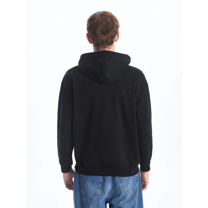 XSIDE Siyah Uzun Kollu Baskılı Erkek Hoodie