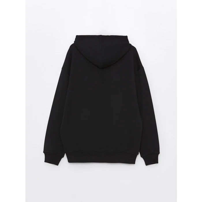 XSIDE Siyah Uzun Kollu Baskılı Erkek Hoodie