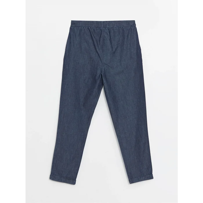 LCW Modest Indigo Beli Lastikli Carrot Fit Kadın Jean Pantolon