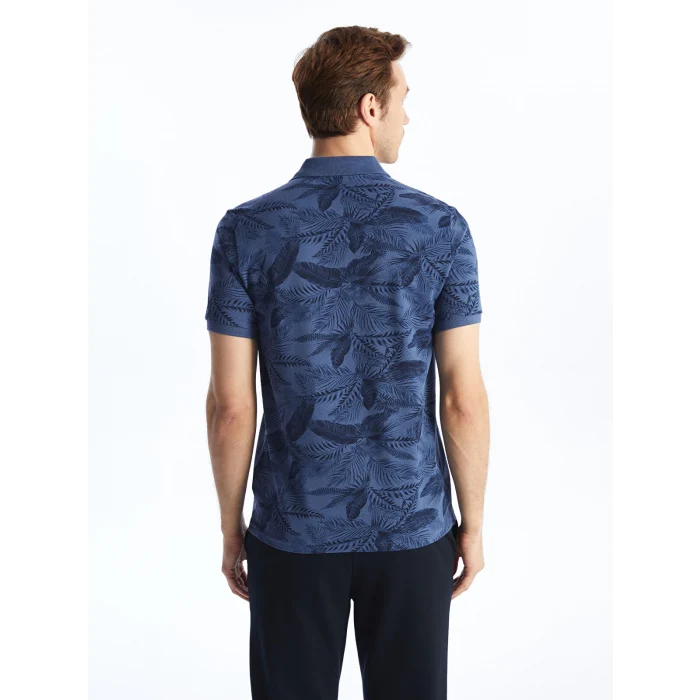 SOUTHBLUE Indigo Polo Yaka Kısa Kollu Desenli Erkek Tişört