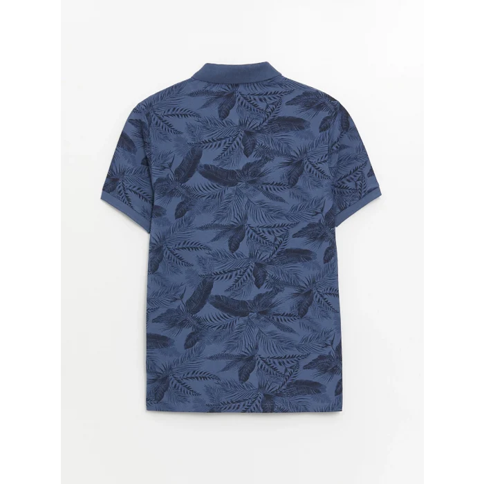 SOUTHBLUE Indigo Polo Yaka Kısa Kollu Desenli Erkek Tişört