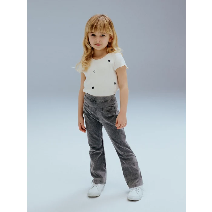 LCW baby Siyah Beli Lastikli Basic Kız Bebek Tayt Pantolon