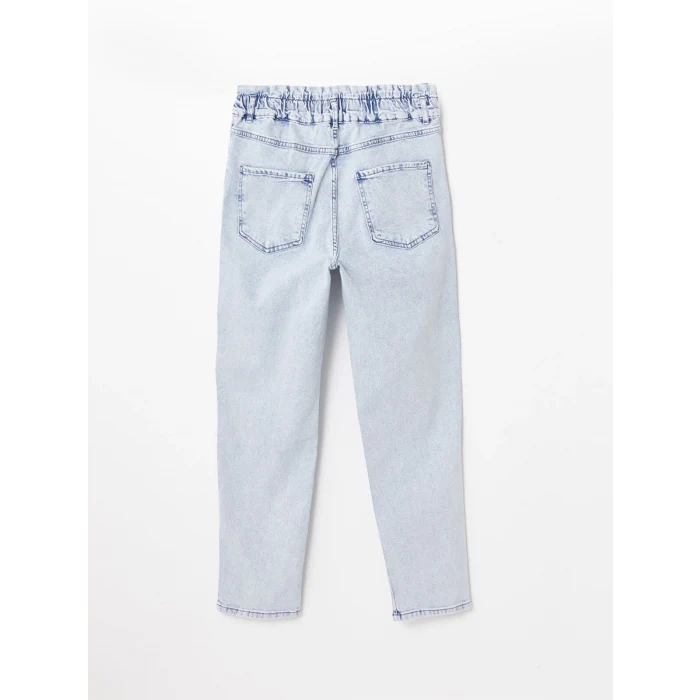 LCWAIKIKI Classic Indigo Beli Lastikli Slim Fit Kadın Jean Pantolon