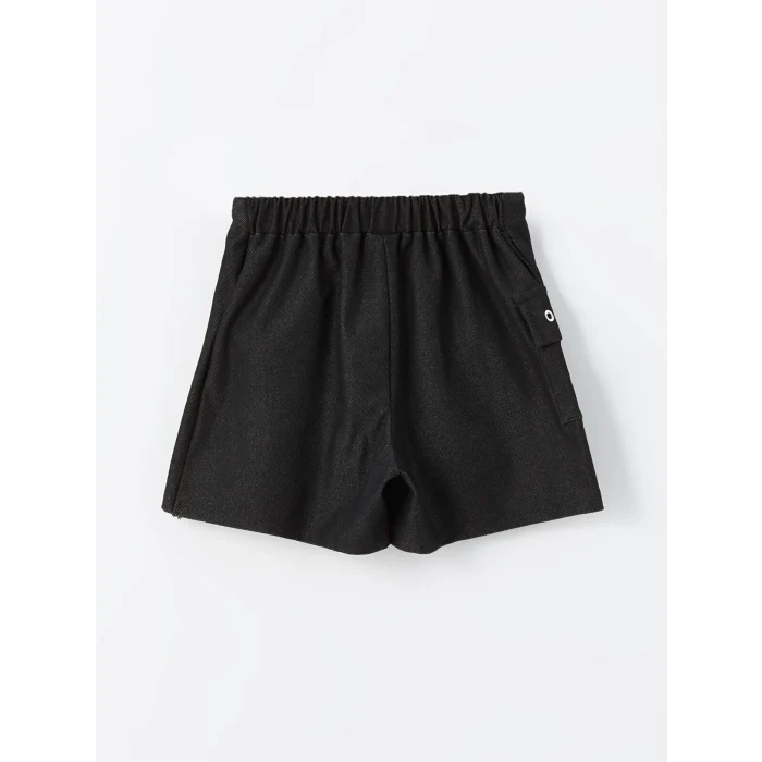 LCW Kids Siyah Beli Lastikli Kız Çocuk Şort Etek