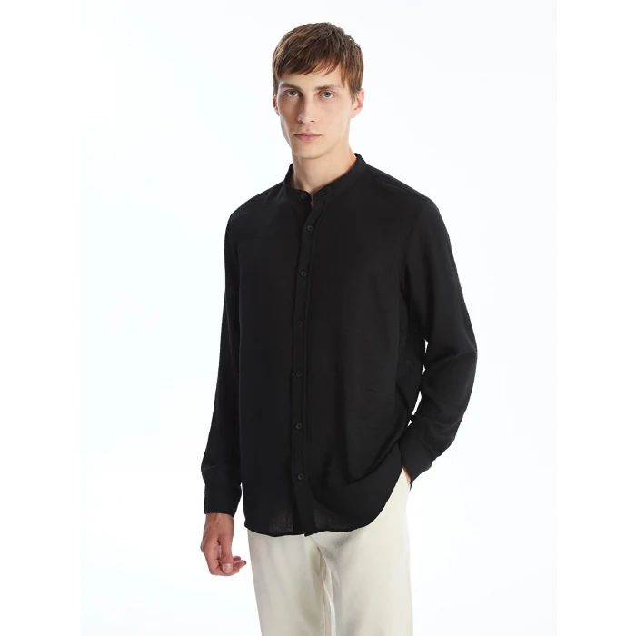 LCW Vision Siyah Regular Fit Uzun Kollu Erkek Gömlek