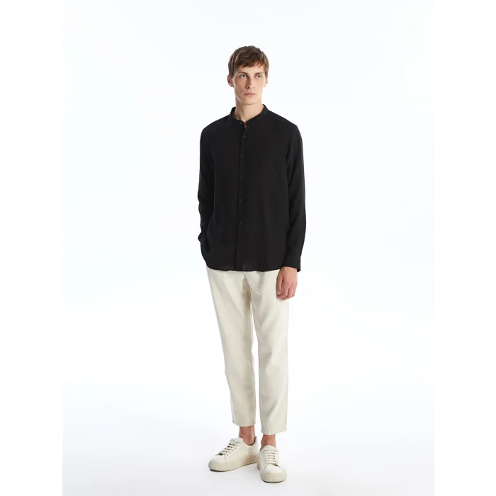 LCW Vision Siyah Regular Fit Uzun Kollu Erkek Gömlek