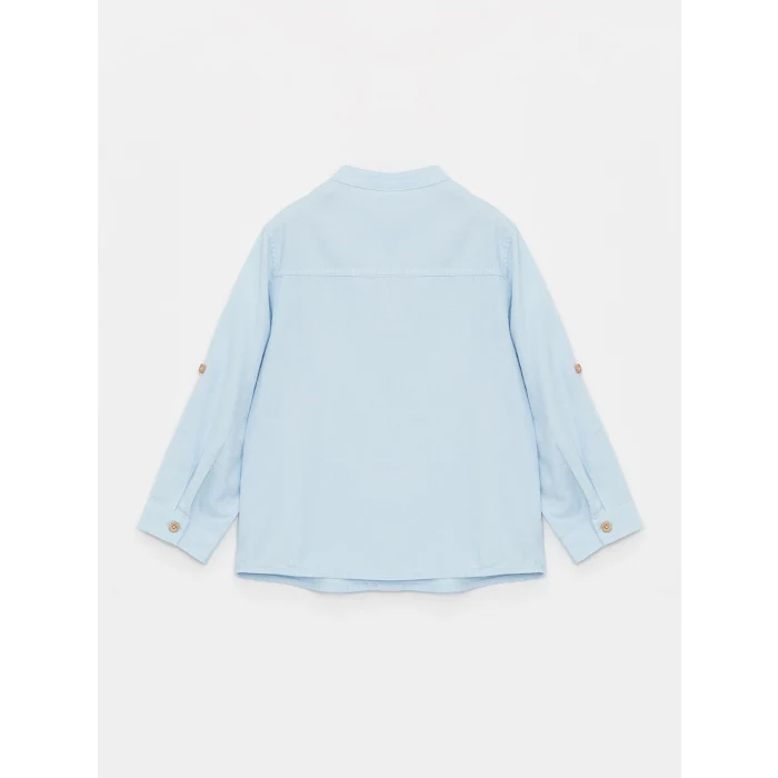 LCW Kids Mavi Hakim Yaka Uzun Kollu Basic Erkek Bebek Gömlek