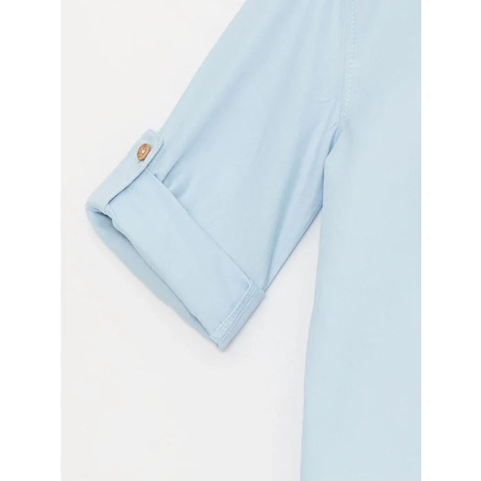 LCW Kids Mavi Hakim Yaka Uzun Kollu Basic Erkek Bebek Gömlek