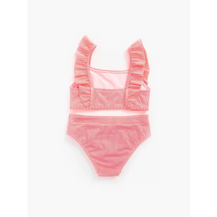 LCW Kids Mercan Hızlı Kuruyan Çizgili Kız Çocuk Bikini