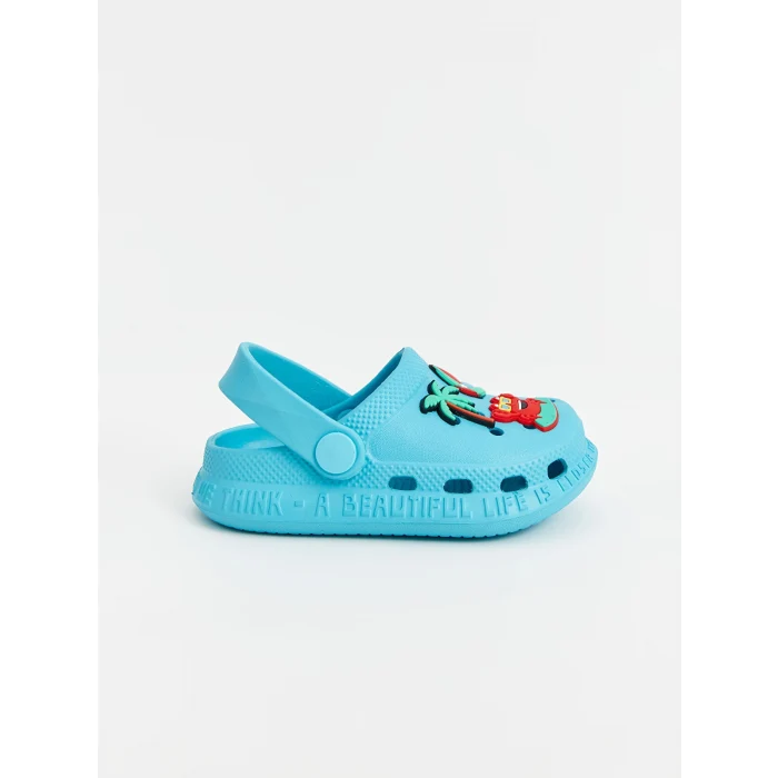 LCW STEPS Turkuaz Baskılı Erkek Bebek Plaj Sandaleti