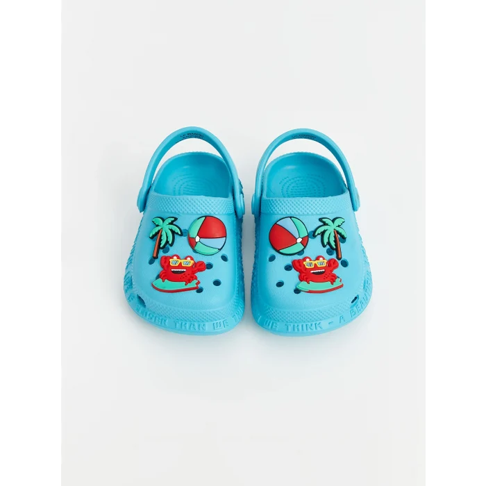LCW STEPS Turkuaz Baskılı Erkek Bebek Plaj Sandaleti