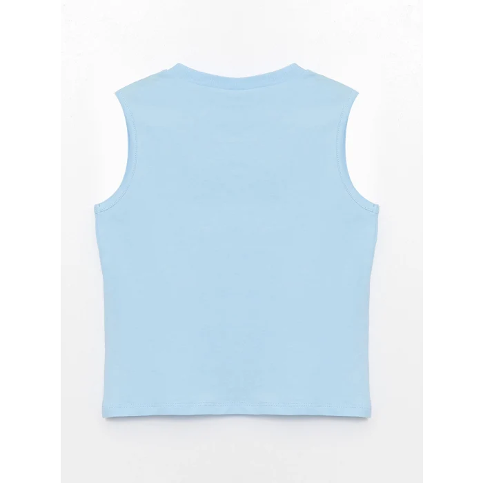 LCW Kids Mavi Bisiklet Yaka Kolsuz Mickey Mouse Baskılı Erkek Bebek Atlet ve Deniz Şortu 2li Takım