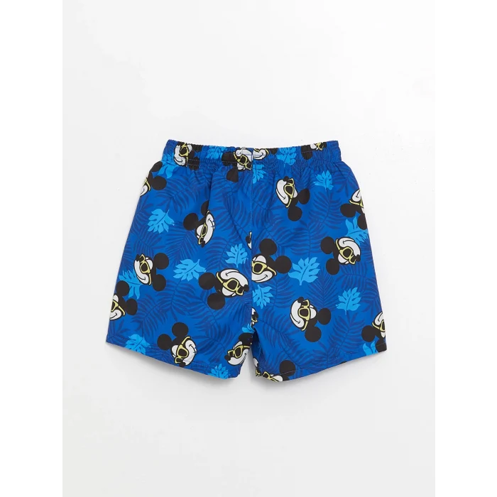 LCW Kids Mavi Bisiklet Yaka Kolsuz Mickey Mouse Baskılı Erkek Bebek Atlet ve Deniz Şortu 2li Takım