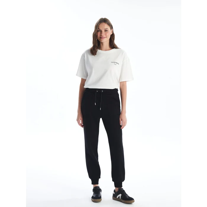 LCW Vision Siyah Beli Lastikli Kadın Kalın Jogger Eşofman Altı