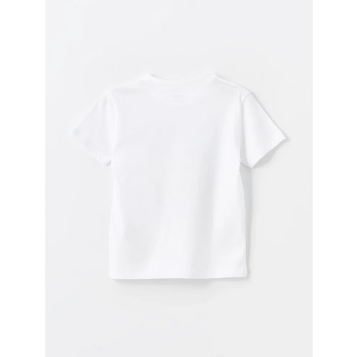 LCW Kids Beyaz Bisiklet Yaka Kısa Kollu Baskılı Erkek Bebek Tişört 2li