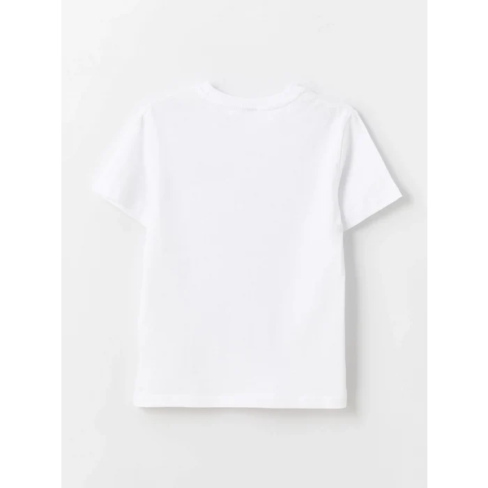 LCW Kids Beyaz Bisiklet Yaka Baskılı Kısa Kollu Erkek Çocuk Tişört 2li