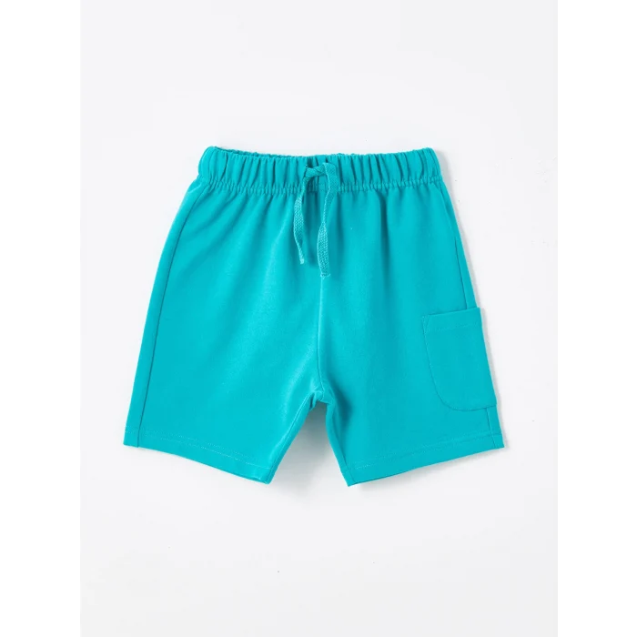 LCW Kids Ekru Bisiklet Yaka Baskılı Erkek Bebek Tişört ve Şort 2li Takım