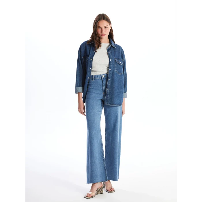 LCW Jeans Indigo Wideleg Kadın Jean Pantolon