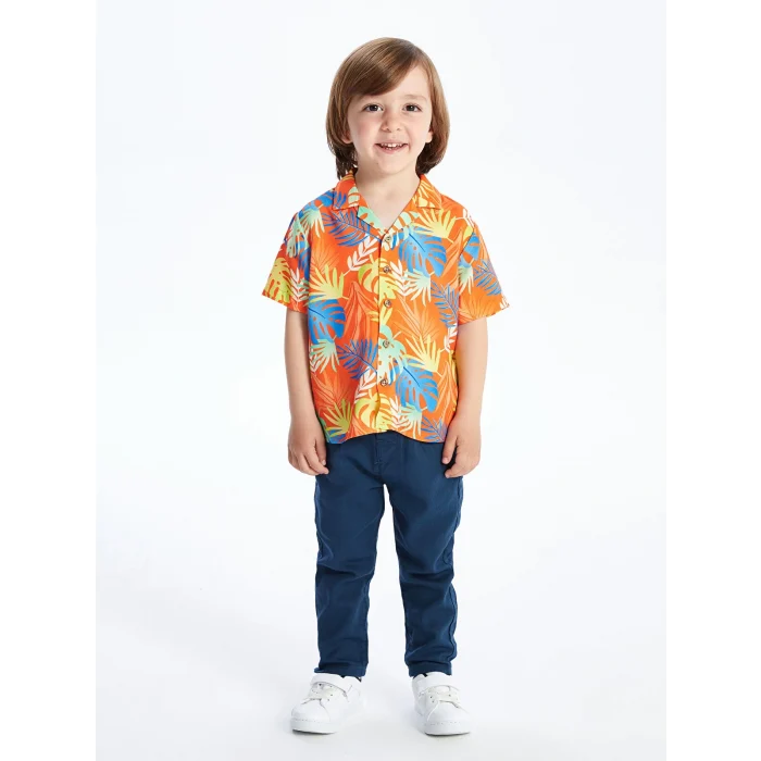 LCW Kids Indigo Basic Erkek Bebek Kemerli Pantolon