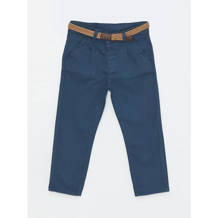 LCW Kids Indigo Basic Erkek Bebek Kemerli Pantolon