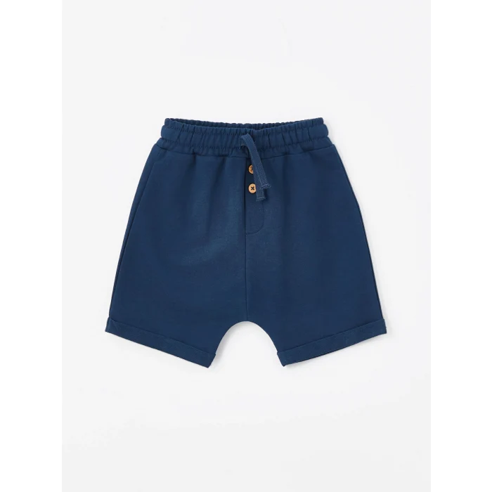 LCW Kids Petrol Bisiklet Yaka Baskılı Erkek Bebek Tişört ve Şort 2li Takım