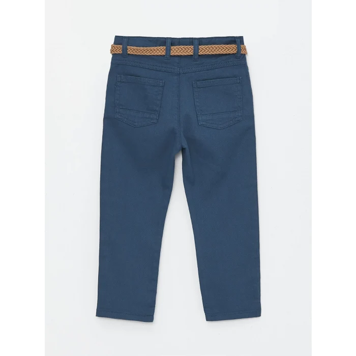 LCW Kids Indigo Basic Erkek Bebek Kemerli Pantolon