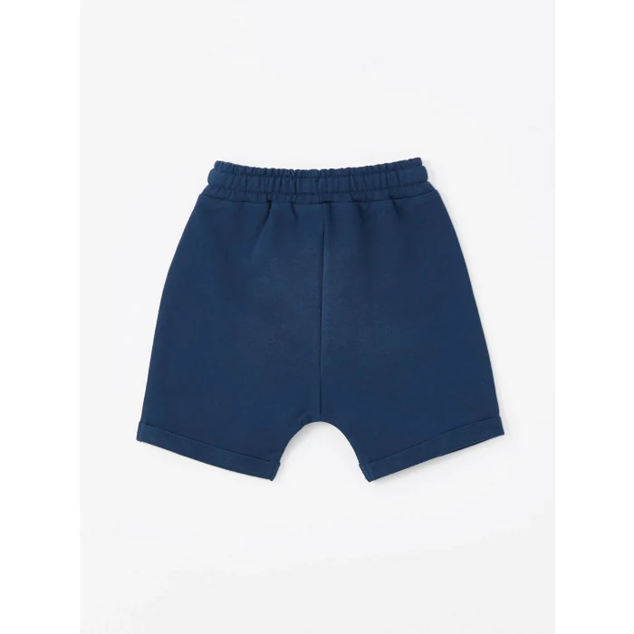 LCW Kids Petrol Bisiklet Yaka Baskılı Erkek Bebek Tişört ve Şort 2li Takım