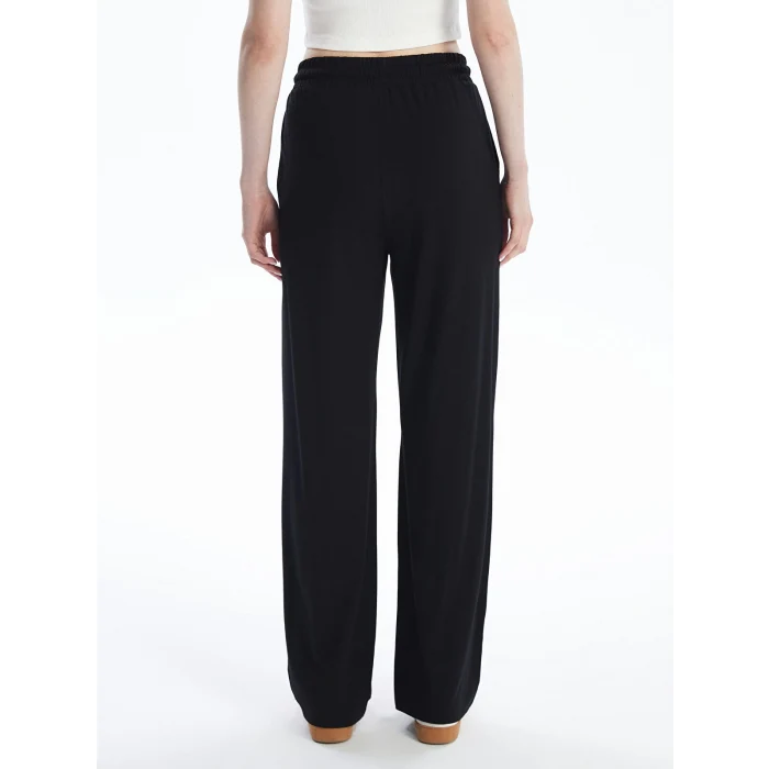 LCW Vision Siyah Beli Lastikli Düz Geniş Paça Kadın Eşofman Altı