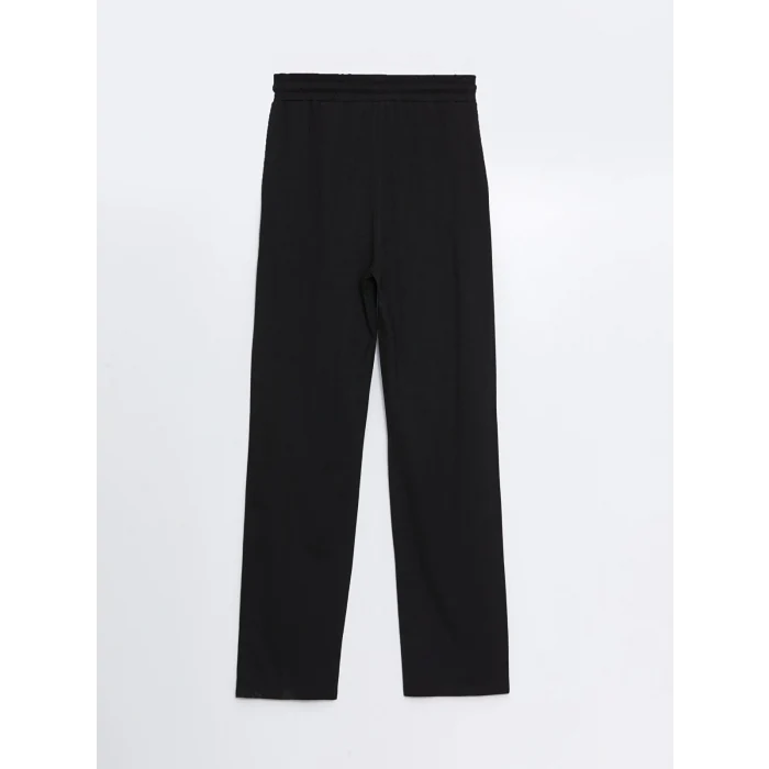 LCW Vision Siyah Beli Lastikli Düz Geniş Paça Kadın Eşofman Altı