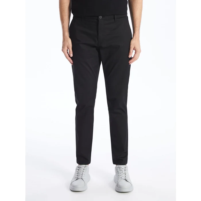 LCWAIKIKI Classic Siyah Dar Kalıp Gabardin Erkek Chino Pantolon