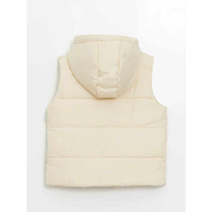 LCW Kids Bej Kapüşonlu Kız Çocuk Şişme Yelek