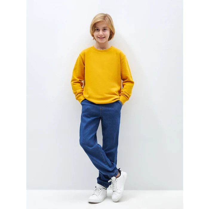 LCW Kids Indigo Beli Lastikli Erkek Çocuk Jogger Jean Pantolon