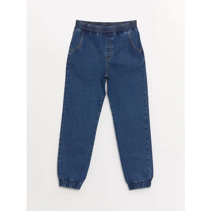 LCW Kids Indigo Beli Lastikli Erkek Çocuk Jogger Jean Pantolon