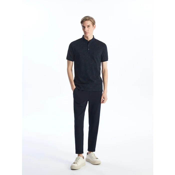 SOUTHBLUE Lacivert Hakim Yaka Kısa Kollu Desenli Erkek Tişört