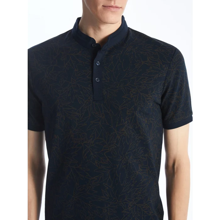 SOUTHBLUE Lacivert Hakim Yaka Kısa Kollu Desenli Erkek Tişört