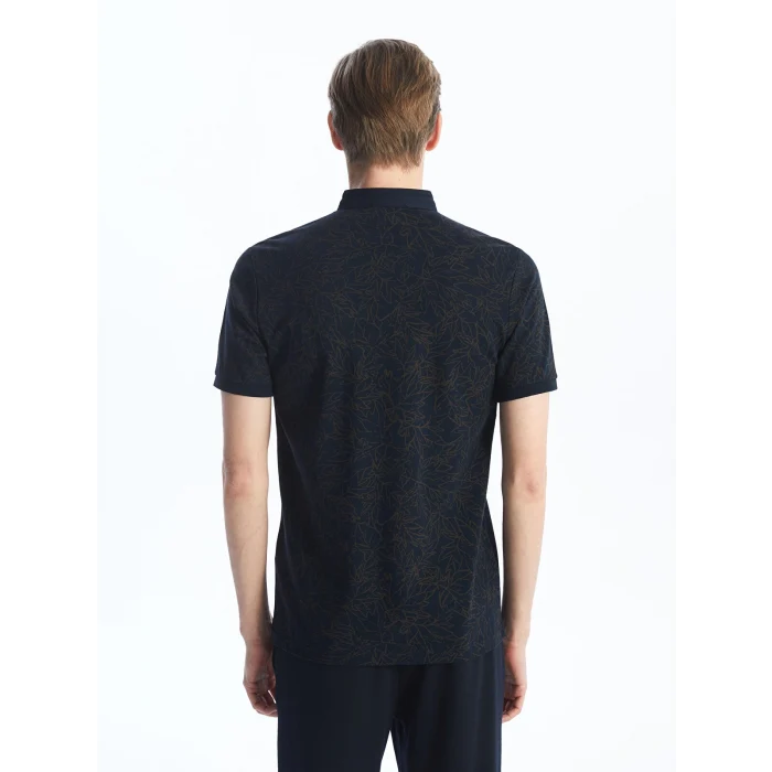 SOUTHBLUE Lacivert Hakim Yaka Kısa Kollu Desenli Erkek Tişört