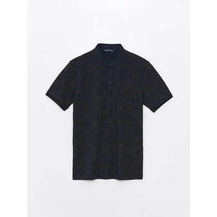 SOUTHBLUE Lacivert Hakim Yaka Kısa Kollu Desenli Erkek Tişört