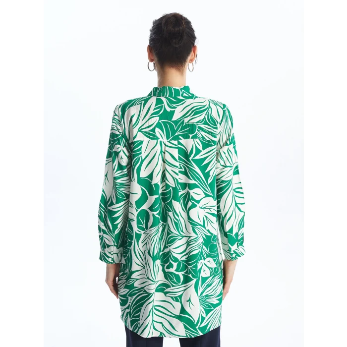 LCWAIKIKI Classic Yeşil Desenli Kadın Gömlek Tunik