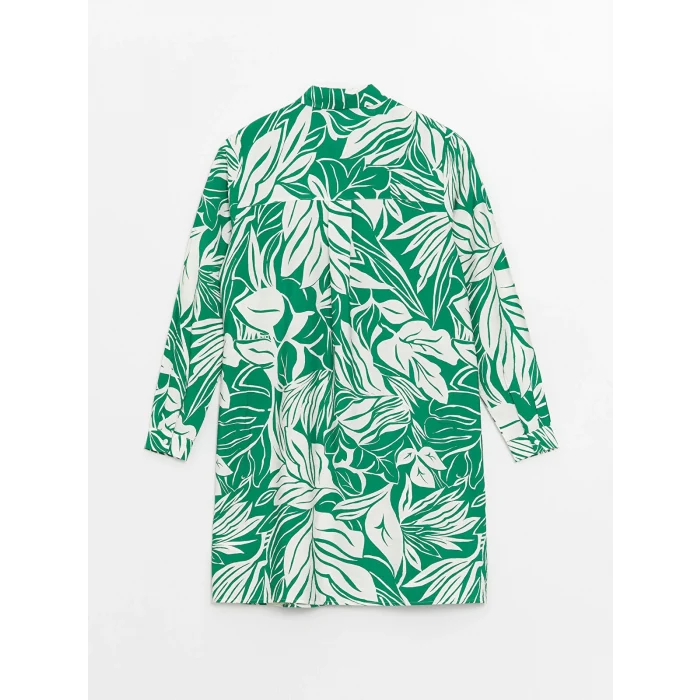 LCWAIKIKI Classic Yeşil Desenli Kadın Gömlek Tunik
