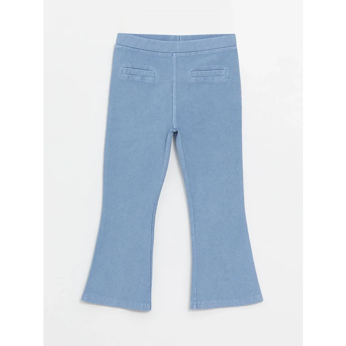 LCW baby Indigo Beli Lastikli Kız Çocuk İspanyol Paça Tayt