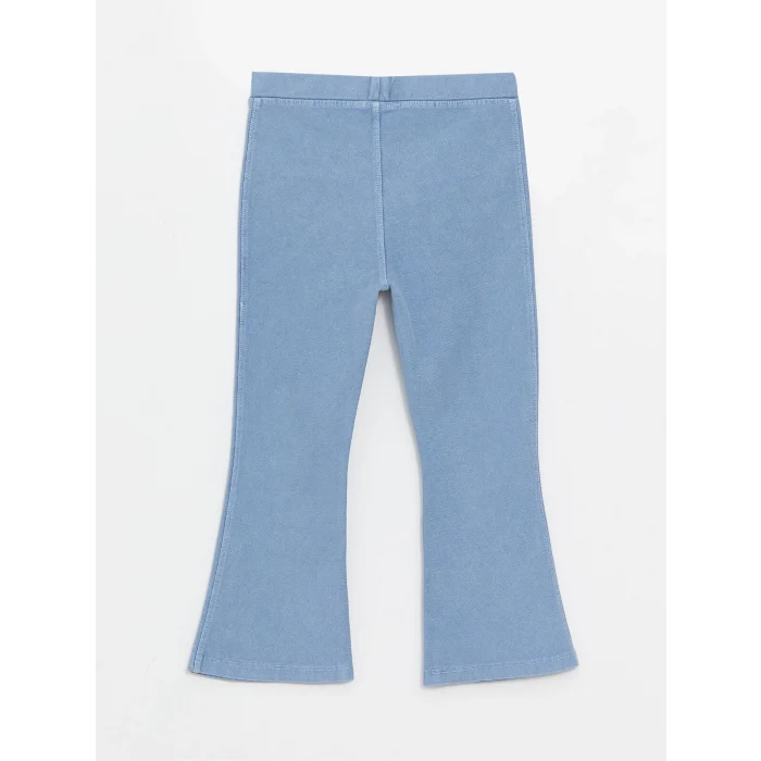 LCW baby Indigo Beli Lastikli Kız Çocuk İspanyol Paça Tayt