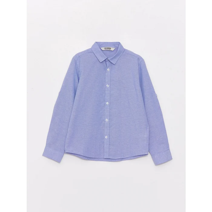 LCW Kids Mavi Basic Uzun Kollu Erkek Çocuk Gömlek