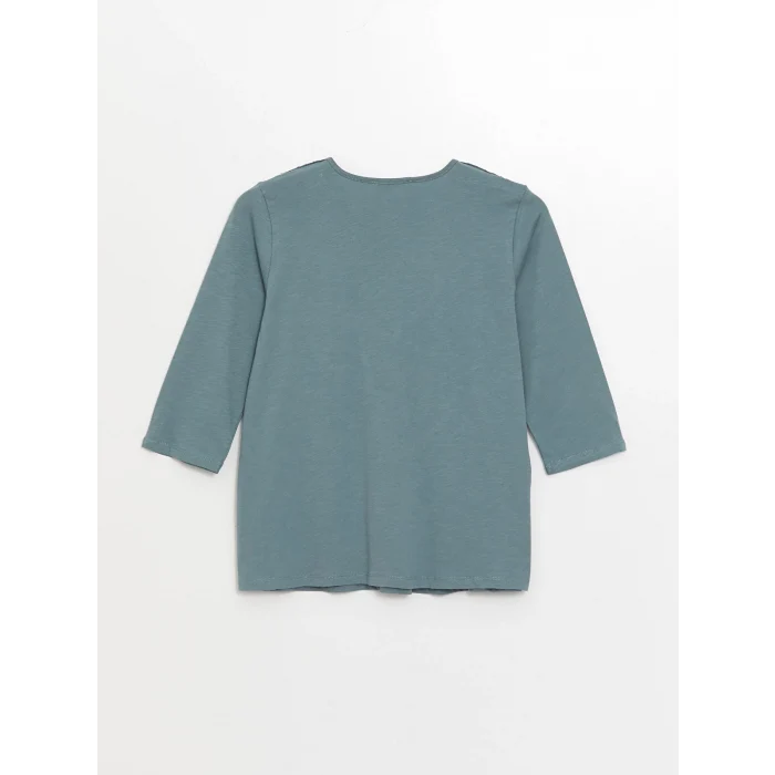 LCW Grace Mavi Bağlamalı Yaka Nakışlı Kadın Bluz