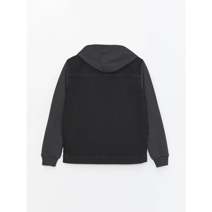 LCW Kids Siyah Kapüşonlu Erkek Çocuk Jean Ceket