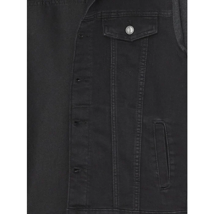 LCW Kids Siyah Kapüşonlu Erkek Çocuk Jean Ceket