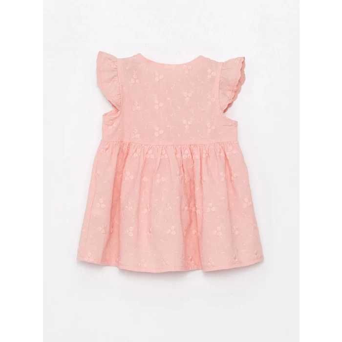 LCW baby Pembe Bisiklet Yaka Kız Bebek Elbise